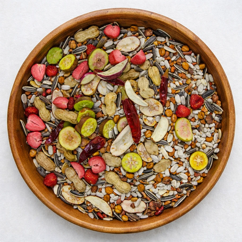 غذای مخصوص طوطی اکلکتوس وزن1کیلو